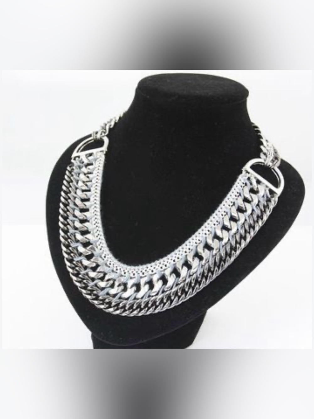 Stella & Dot Layered Silver-Tone Multi Chain Necklace